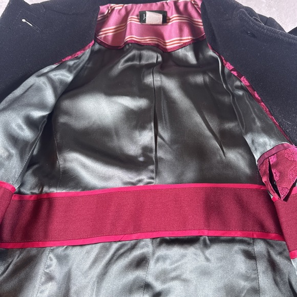 J.CREW Wool Blend Size 0 Womens Large Button Black Long Sleeve Lined Peacoat - Picture 7 of 11